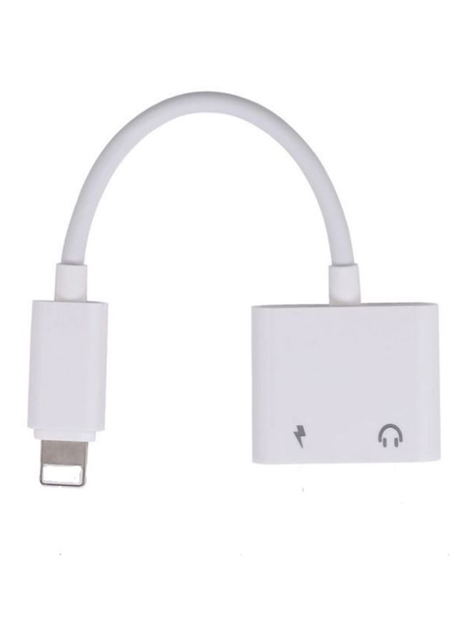 2-In-1 Adapter Converter For iPhone White