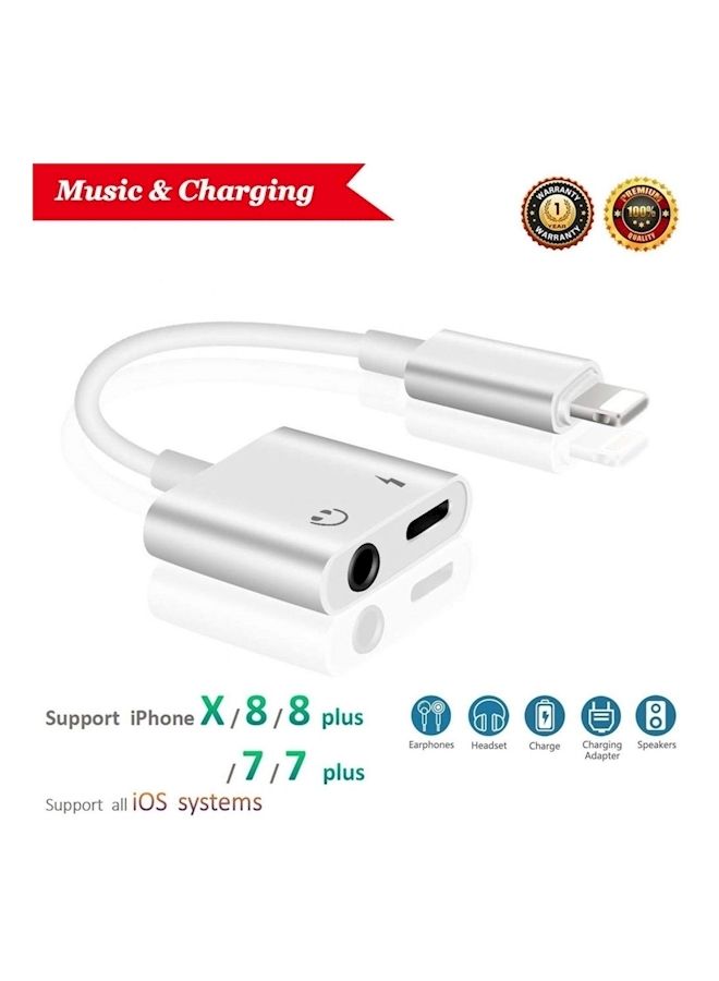 Headphone Jack Adapter For iPhone Silver