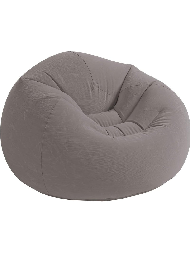 Beanless Bag Chair Inflating Furniture - Bean Bag - 1.14 m x 1.14 m x 71 cm, Grey