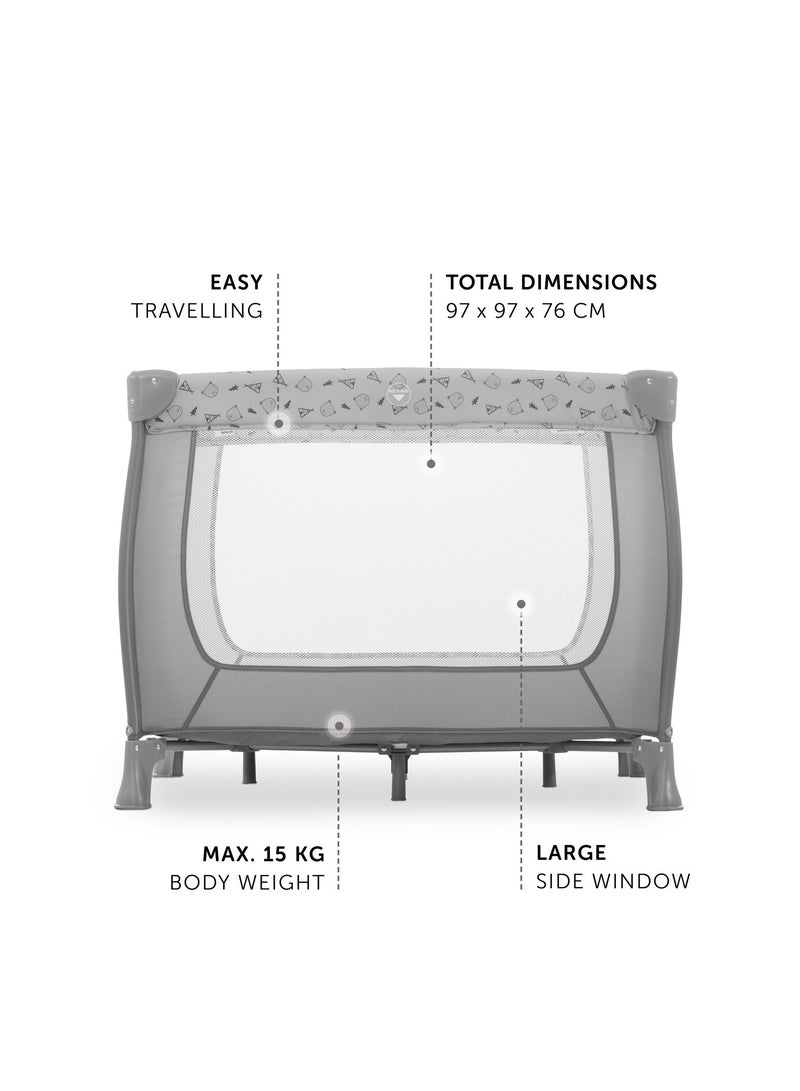 Travel Cots Sleep N Play Sq - Grey