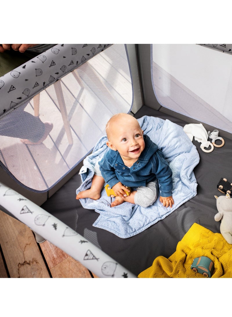 Travel Cots Sleep N Play Sq - Grey