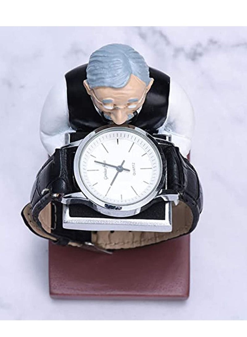 Watch Display Stand, 1 Pcs Housekeeper Statue Room Decoration Rack Stand Storage Creative Old Man Bracelet Necklace Jewelry Holder for Office Store Home Gift