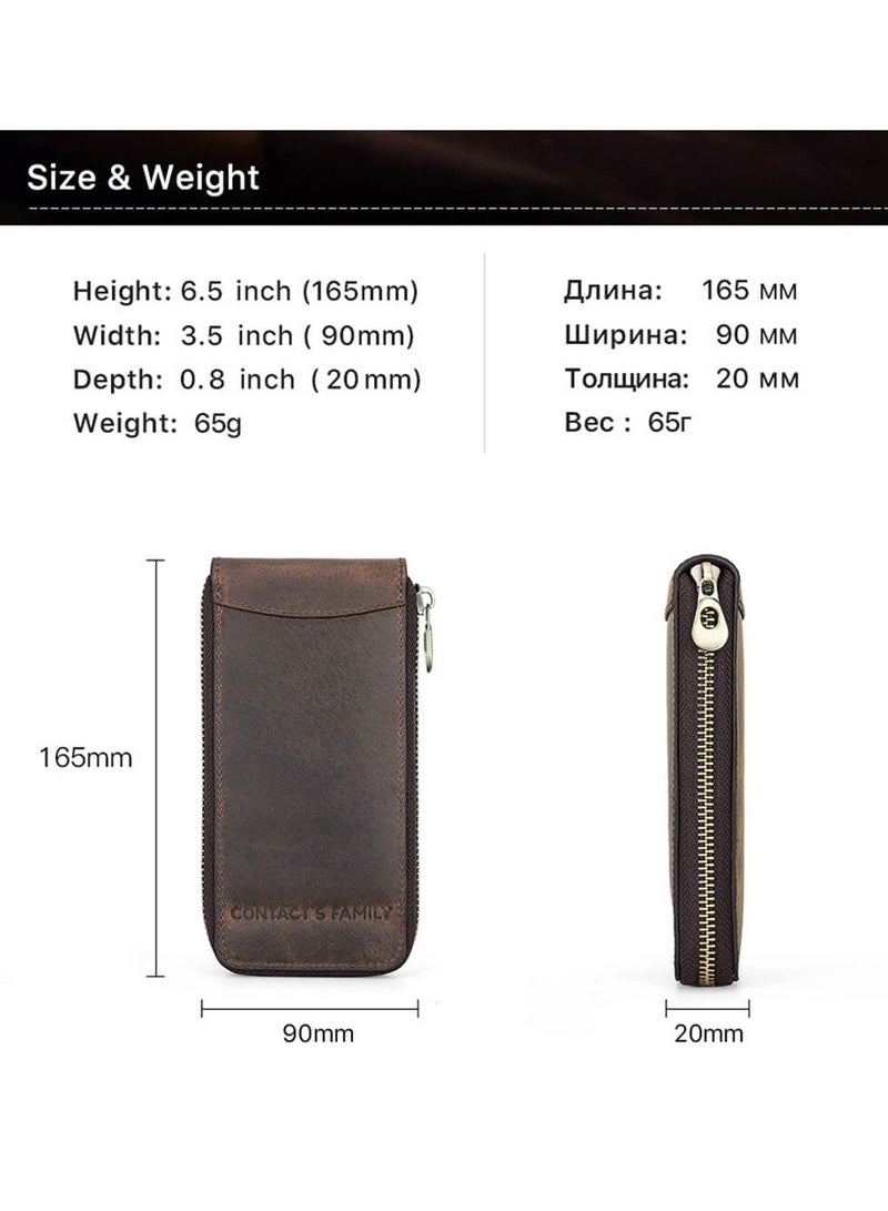 Watch Case Holder Crazy Horse Leather Case 1 Pcs Watch Bag Zipper Travel Storage