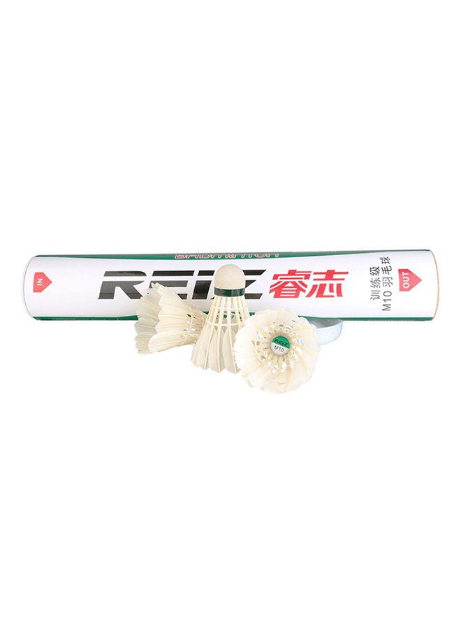 12-Piece M10 Professional Badminton Shuttlecock Set 6.5x8cm