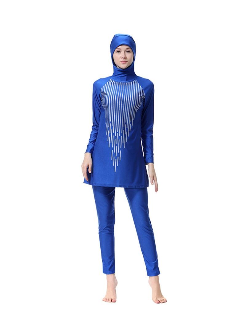 2-Piece Long Sleeve Burkini Navy Blue