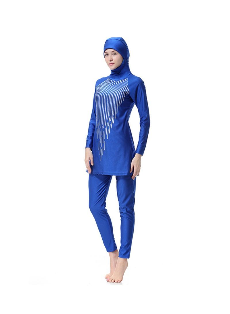 2-Piece Long Sleeve Burkini Navy Blue