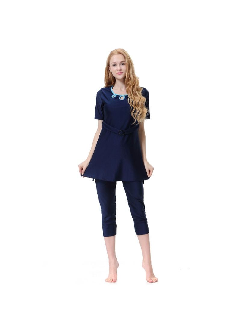 3-Piece Anti Exposure Burkinis Set Dark Blue