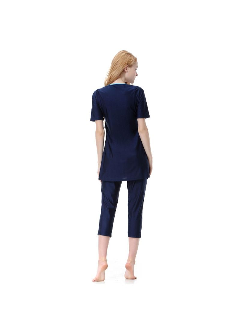 3-Piece Anti Exposure Burkinis Set Dark Blue