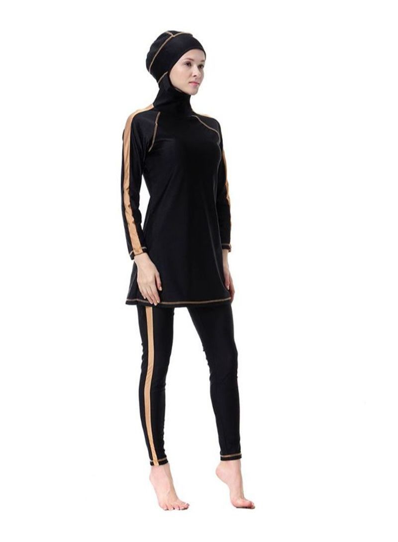 Sun Protection Conservative Swimwear Burkinis Black/Brown