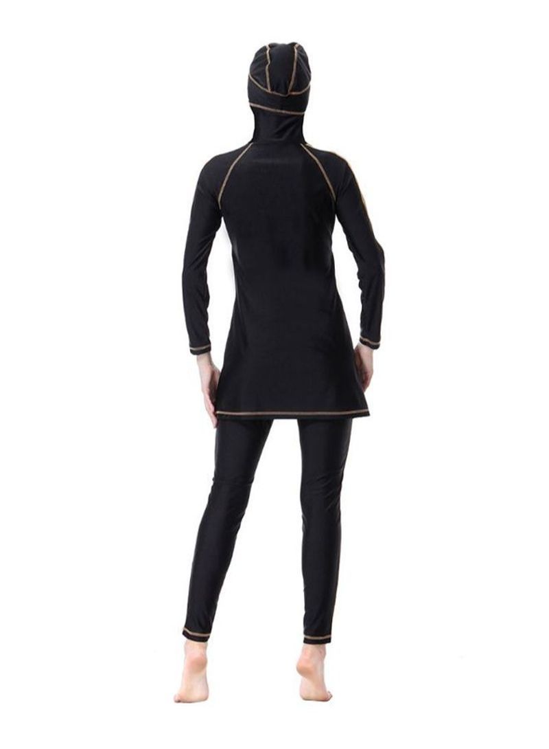 Sun Protection Conservative Swimwear Burkinis Black/Brown