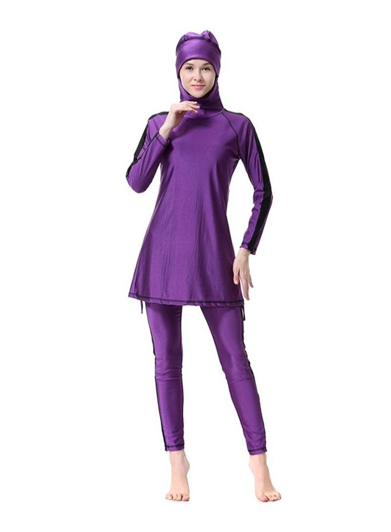 Sun Protection Conservative Swimwear Burkinis Purple