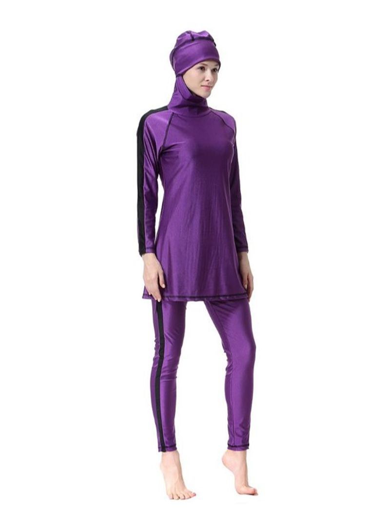 Sun Protection Conservative Swimwear Burkinis Purple