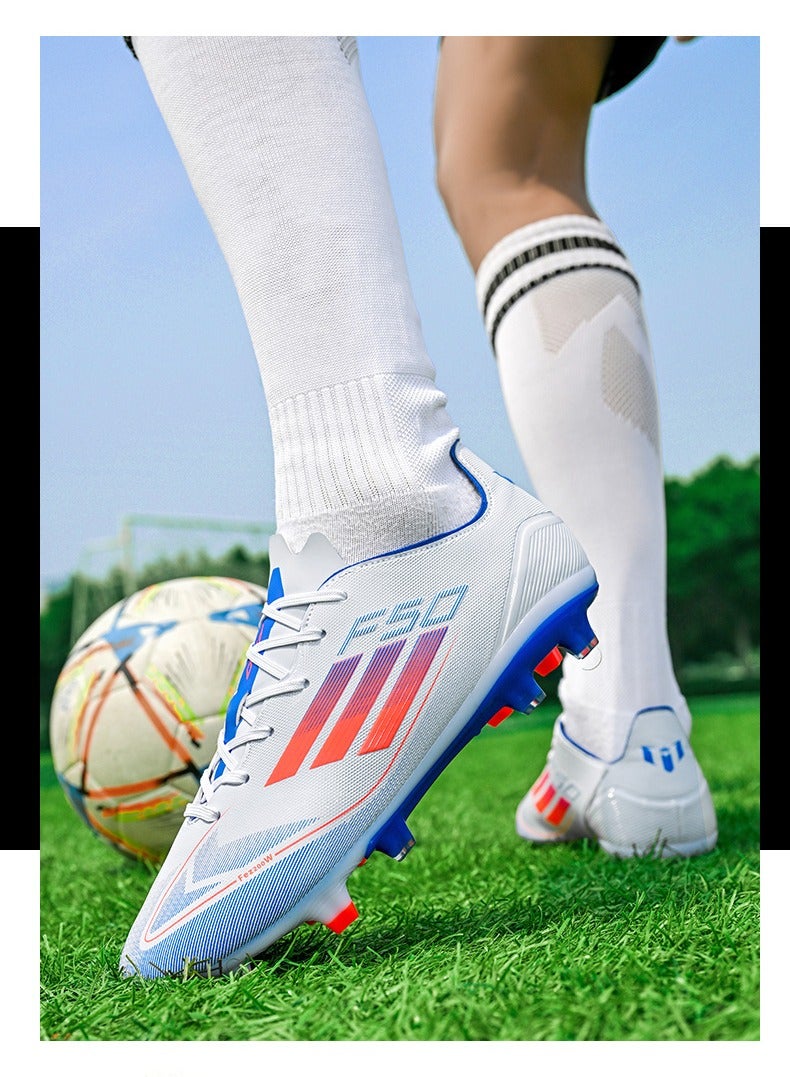 Low-top Football Shoes For Men And Women With Long Spikes, Long Spikes, Non-Slip Adult Grass Professional Training Shoes, Outdoor Breathable Sports Shoes, Track And Field Running Mesh Shoes