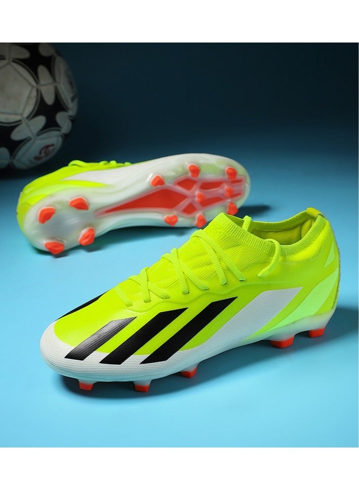 Men's And Women's Football Shoes, Professional Long-Spike And Broken-Spike Outdoor Sports Shoes For Teenagers, Suitable For All Seasons, Lace-up High-Quality Non-Slip Lawn Training Sports Shoes