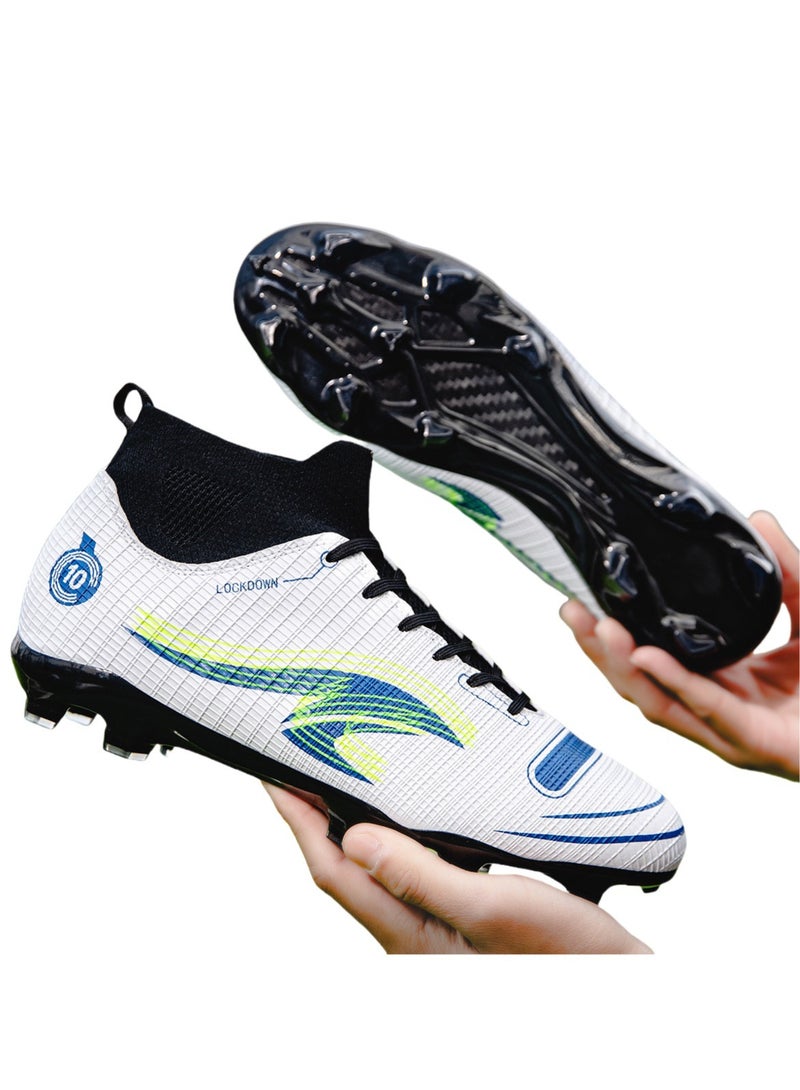 Running Sports Football Shoes, Lawn Lightweight High-Top Sports Shoes, Adult Men And Women Long Spikes And Broken Spikes Breathable Sports Shoes, Non-Slip And Beautiful Lace-Up Shoes