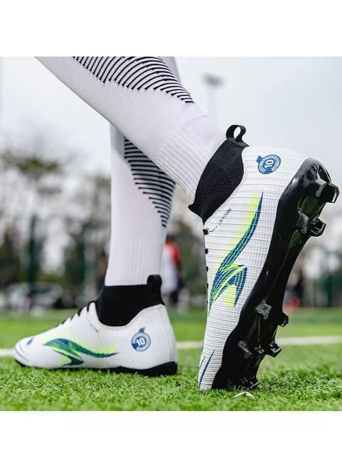 Running Sports Football Shoes, Lawn Lightweight High-Top Sports Shoes, Adult Men And Women Long Spikes And Broken Spikes Breathable Sports Shoes, Non-Slip And Beautiful Lace-Up Shoes