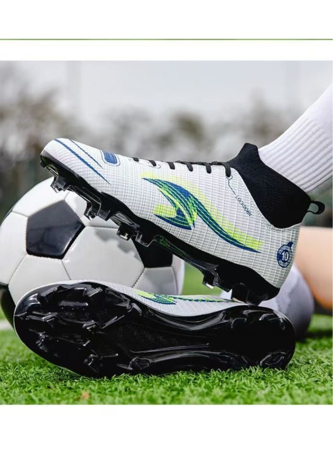 Running Sports Football Shoes, Lawn Lightweight High-Top Sports Shoes, Adult Men And Women Long Spikes And Broken Spikes Breathable Sports Shoes, Non-Slip And Beautiful Lace-Up Shoes