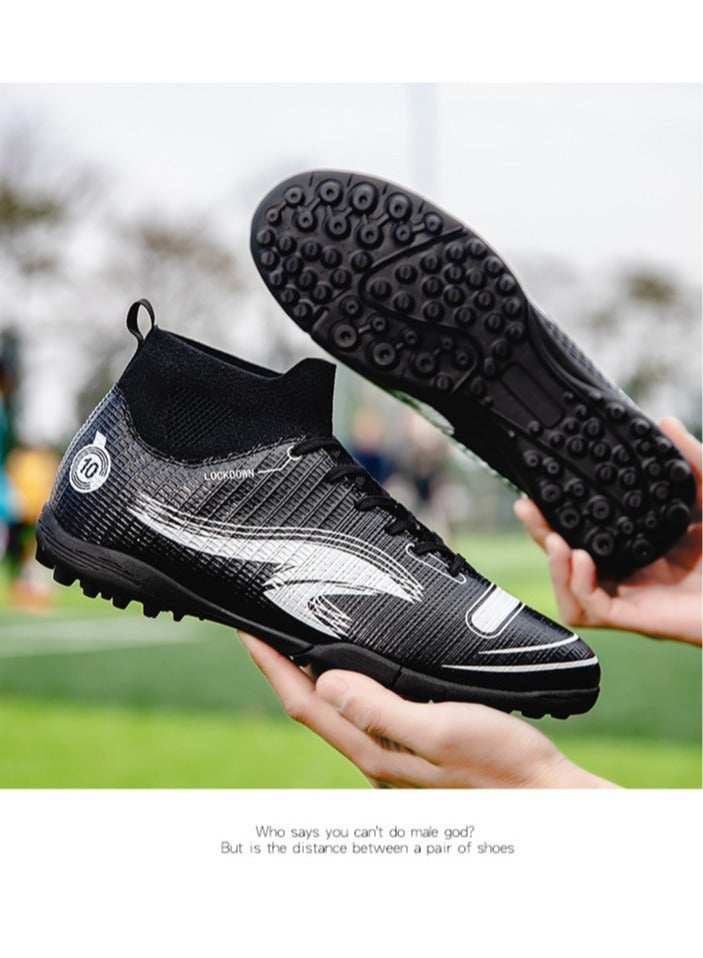 Running Sports Football Shoes, Lawn Lightweight High-Top Sports Shoes, Adult Men And Women Long Spikes And Broken Spikes Breathable Sports Shoes, Non-Slip And Beautiful Lace-Up Shoes