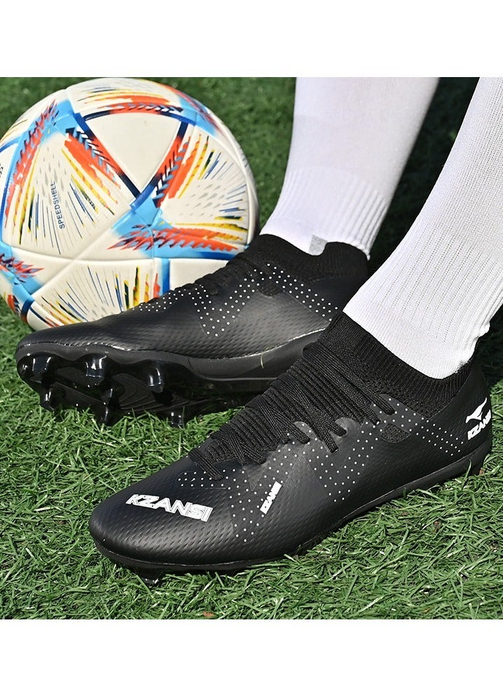 Adult Non-Slip Professional Training Football Shoes, Fold-Resistant And Non-Deformable, High-Top Protective Breathable Long-Spike Shoes, Suitable For Men And Women On Artificial Grass