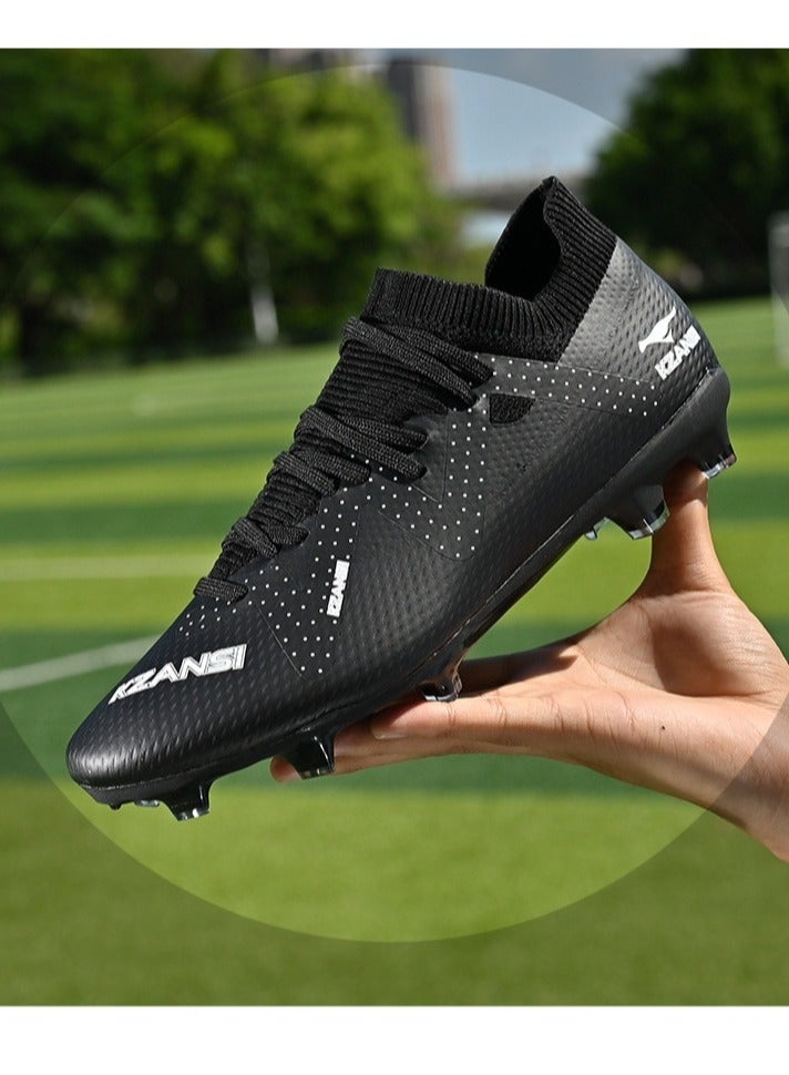 Adult Non-Slip Professional Training Football Shoes, Fold-Resistant And Non-Deformable, High-Top Protective Breathable Long-Spike Shoes, Suitable For Men And Women On Artificial Grass