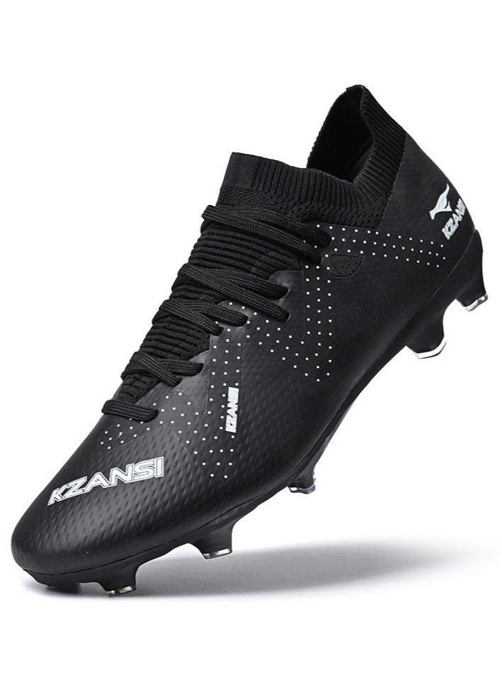 Adult Non-Slip Professional Training Football Shoes, Fold-Resistant And Non-Deformable, High-Top Protective Breathable Long-Spike Shoes, Suitable For Men And Women On Artificial Grass