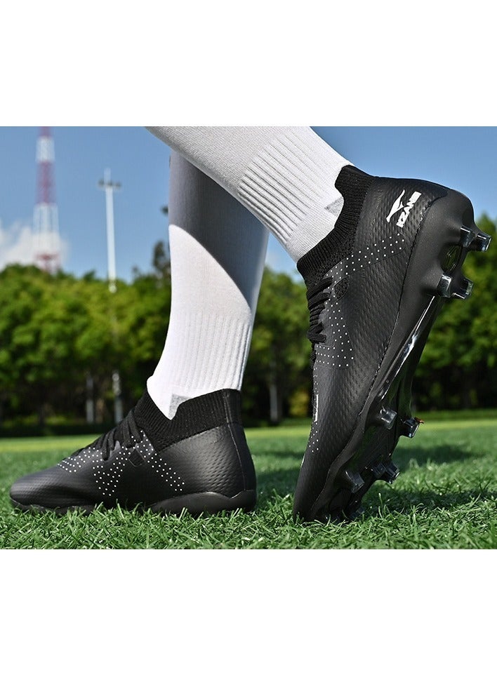 Adult Non-Slip Professional Training Football Shoes, Fold-Resistant And Non-Deformable, High-Top Protective Breathable Long-Spike Shoes, Suitable For Men And Women On Artificial Grass