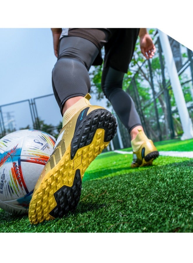 Men's And Women's Long-nailed And Broken-Nailed Football Shoes, Soft-Ground Sports Football Shoes, Breathable And Non-Slip Football Shoes, High-Top Elastic Breathable Shoes, Suitable For Adults And Teenagers