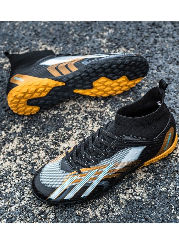 Men's And Women's Long-nailed And Broken-Nailed Football Shoes, Soft-Ground Sports Football Shoes, Breathable And Non-Slip Football Shoes, High-Top Elastic Breathable Shoes, Suitable For Adults And Teenagers