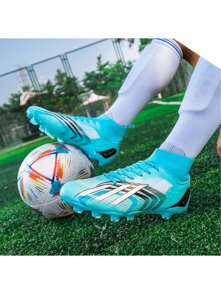 Men's And Women's Long-nailed And Broken-Nailed Football Shoes, Soft-Ground Sports Football Shoes, Breathable And Non-Slip Football Shoes, High-Top Elastic Breathable Shoes, Suitable For Adults And Teenagers