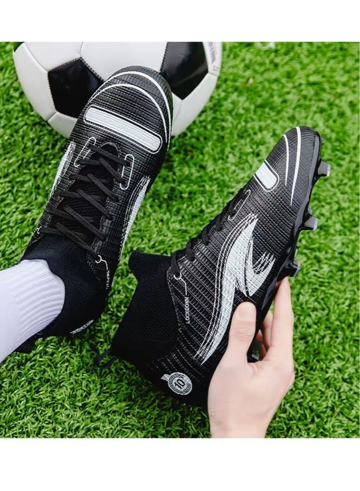 Running Sports Football Shoes, Lawn Lightweight High-Top Sports Shoes, Adult Men And Women Long Spikes And Broken Spikes Breathable Sports Shoes, Non-Slip And Beautiful Lace-Up Shoes