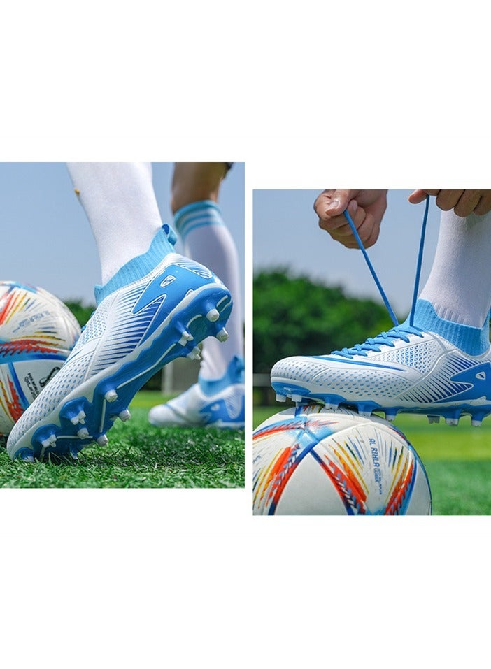 Football Lawn Sneakers, High-top Lace-up Football Shoes, Ball Control Uppers For Men And Women, Breathable And Non-Slip Professional Football Shoes