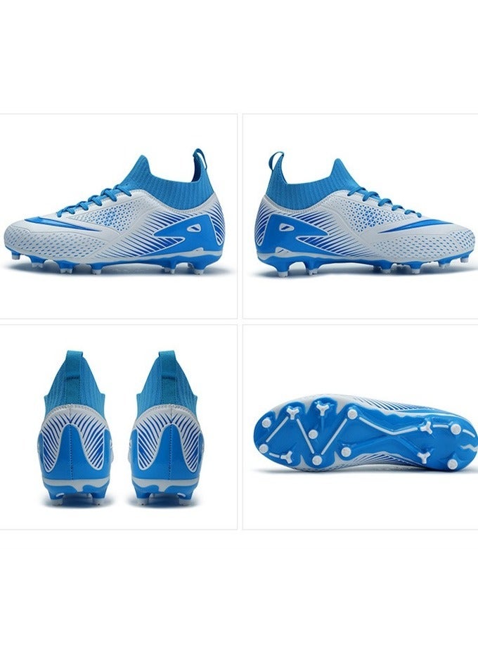 Football Lawn Sneakers, High-top Lace-up Football Shoes, Ball Control Uppers For Men And Women, Breathable And Non-Slip Professional Football Shoes