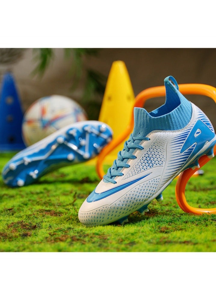 Football Lawn Sneakers, High-top Lace-up Football Shoes, Ball Control Uppers For Men And Women, Breathable And Non-Slip Professional Football Shoes