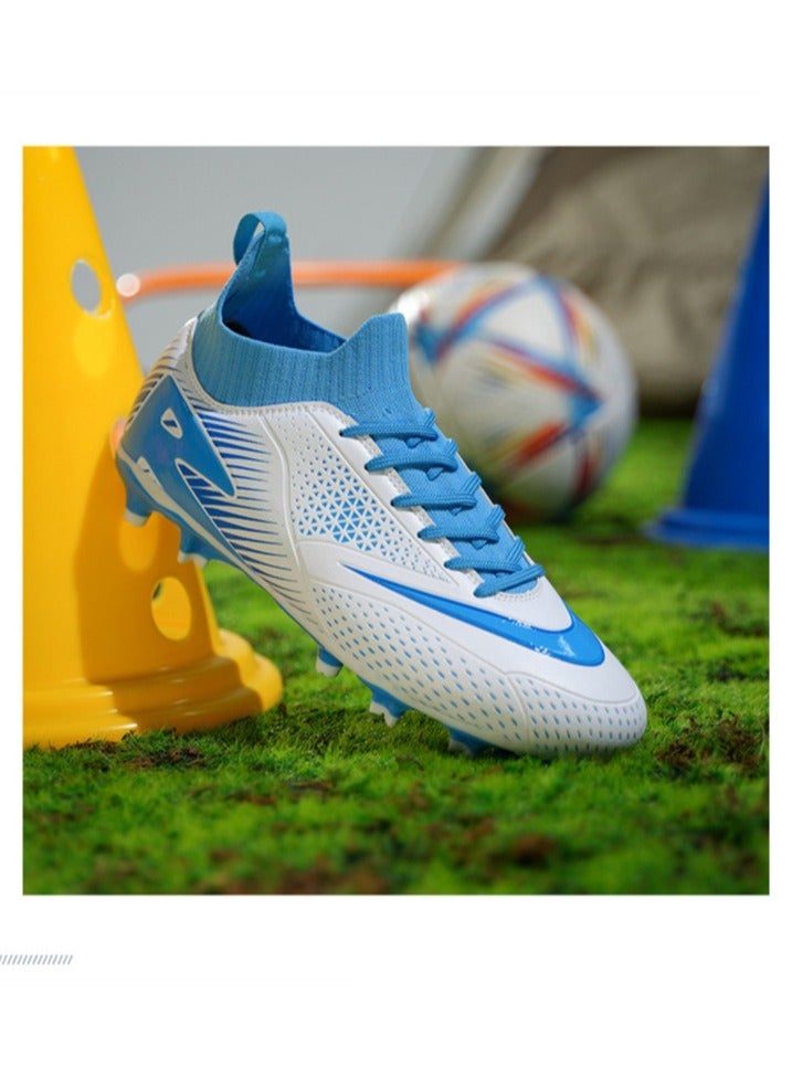 Football Lawn Sneakers, High-top Lace-up Football Shoes, Ball Control Uppers For Men And Women, Breathable And Non-Slip Professional Football Shoes