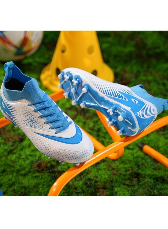 Football Lawn Sneakers, High-top Lace-up Football Shoes, Ball Control Uppers For Men And Women, Breathable And Non-Slip Professional Football Shoes