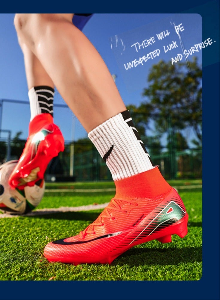 Low-Top Football Shoes, Long-Spike World Cup TF Broken-Spike Grass Football Shoes For Male And Female Students, Personalized High-Top Sports Shoes