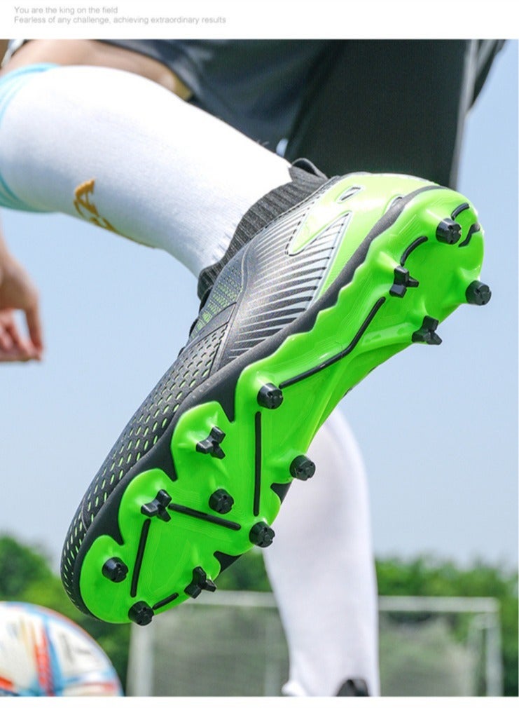 Football Lawn Sneakers, High-top Lace-up Football Shoes, Ball Control Uppers For Men And Women, Breathable And Non-Slip Professional Football Shoes