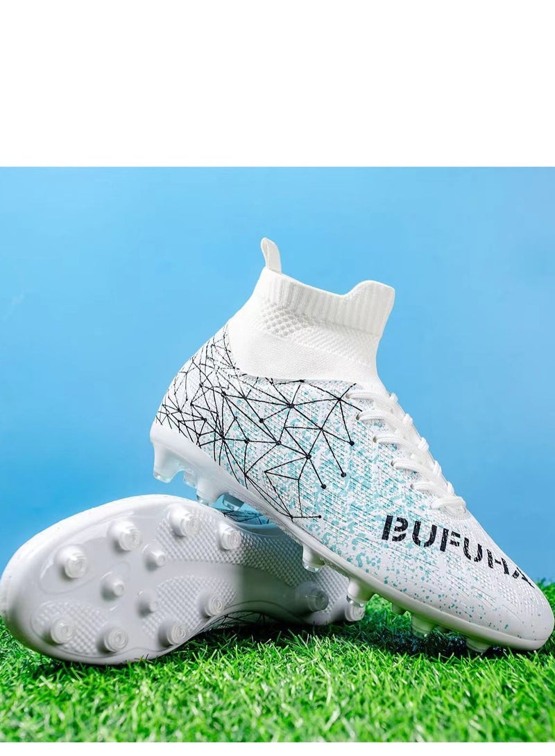 New Football Shoes With Long Spikes For Men And Women, Professional Competition Players Training Shoes For Grass Football Sports, Broken Nail Outdoor Lace-Up Breathable Sports Shoes