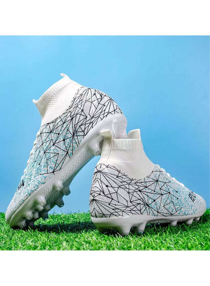 New Football Shoes With Long Spikes For Men And Women, Professional Competition Players Training Shoes For Grass Football Sports, Broken Nail Outdoor Lace-Up Breathable Sports Shoes