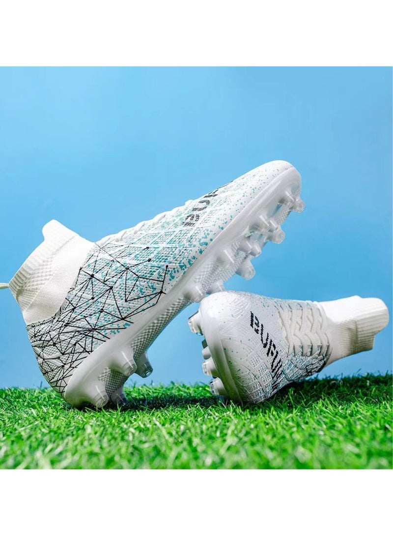 New Football Shoes With Long Spikes For Men And Women, Professional Competition Players Training Shoes For Grass Football Sports, Broken Nail Outdoor Lace-Up Breathable Sports Shoes