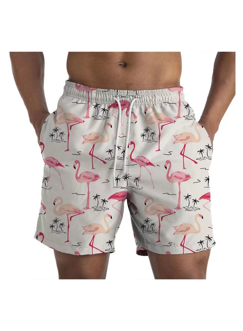 1-Piece Summer Fashion Printed Men's Beach Shorts,Hawaiian Style Men Casual Sports Shorts