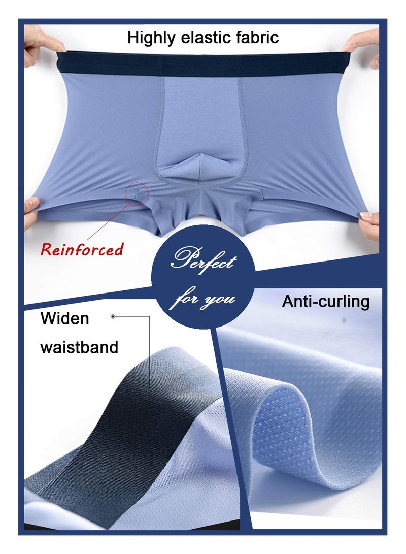 3 Pack Men's Boxer Briefs Mens Boxer Shorts Ice Silk Mesh Sports Underwear Trunks Super Soft Breathable Thin Underpants Anti Chafing Boxers Briefs XL