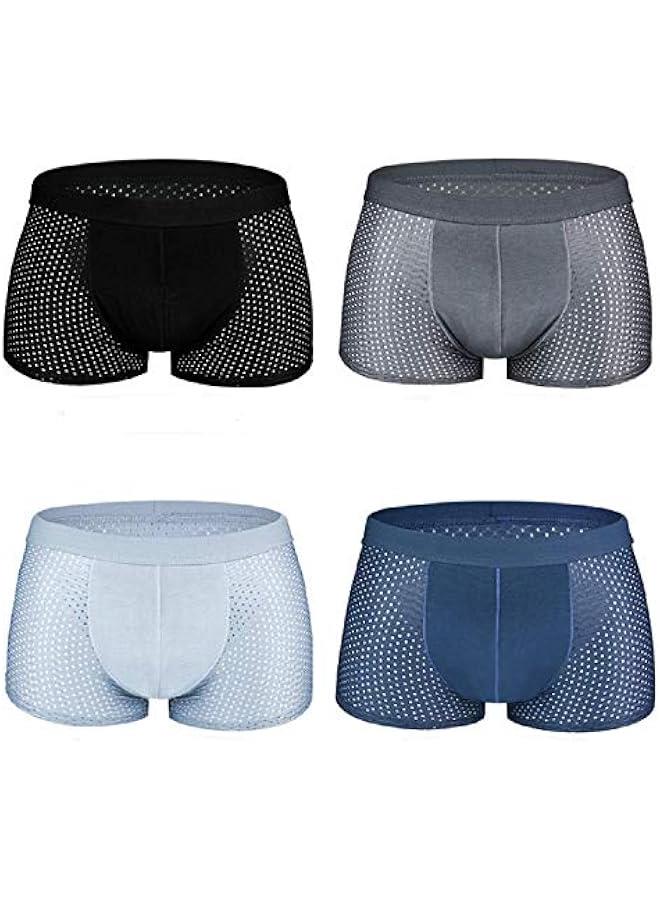 Men's 4 Pack Soft Breathable Boxer Brief Underwear For Men With Box