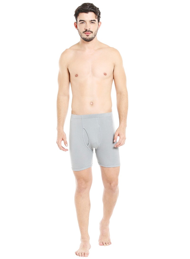 MEN'S COTTON BOXER BRIEF SHORTS (PACK OF 3) - GREY