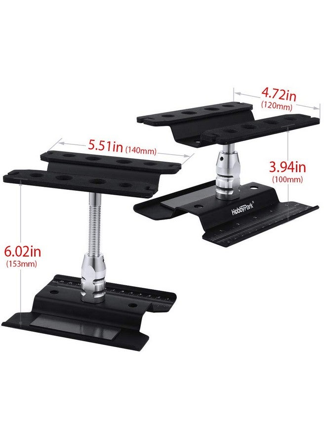 Rc Car Work Stand Repair Workstation Aluminum 360 Degree Rotation Lift/Lower For 1/10 1/12 1/16 1/18 Truck Buggy On Road Touring Drift (Black)