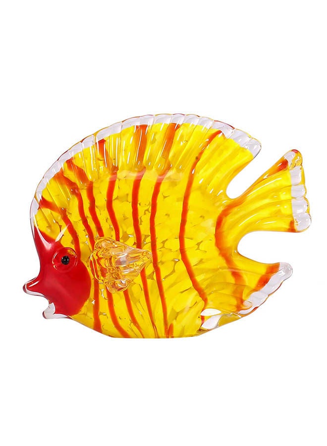 Fish Design Hand Blown Glass Art Yellow/Red 0.755kg