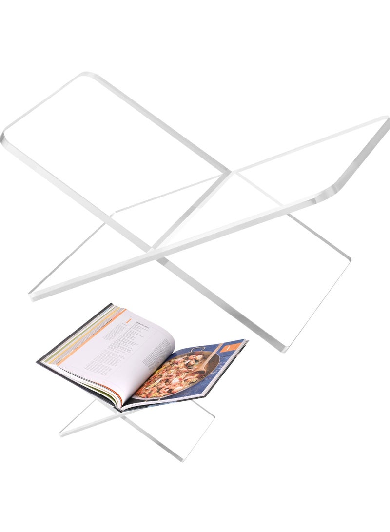 Transparent Clear Acrylic Book Holder 2 Piece Reading Stand for Open and Closed Books, Magazines, Textbooks 15.2 cm x 27.9 cm x 15.2 cm