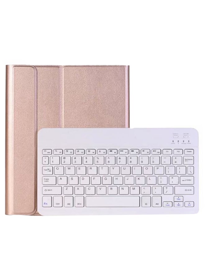 Protective Detachable Keyboard Case For Apple iPad Rose Gold/White