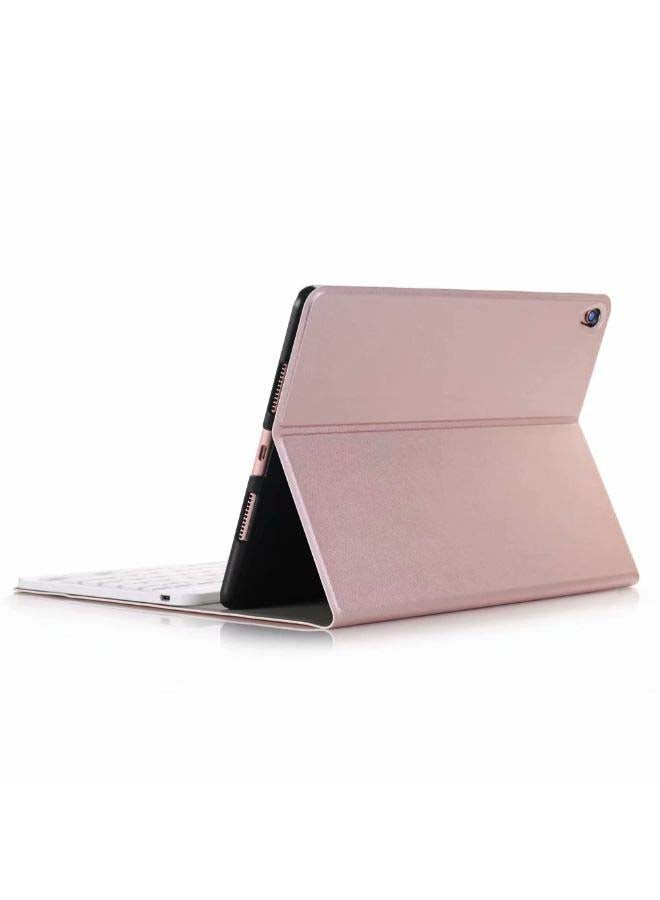 Protective Detachable Keyboard Case For Apple iPad Rose Gold/White