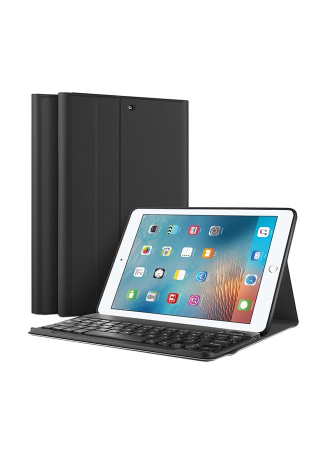 Protective Case Cover With Bluetooth Keyboard For Apple iPad 2107/2018 Black
